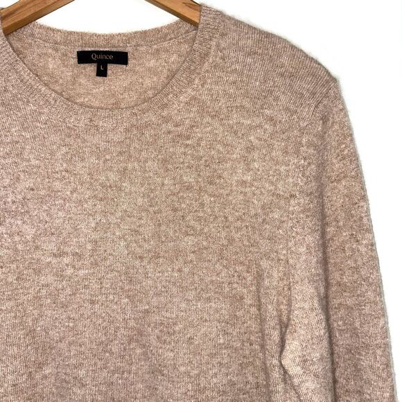 Quince Mongolian Cashmere Oatmeal Crewneck Sweater Size Large - Picture 6 of 14